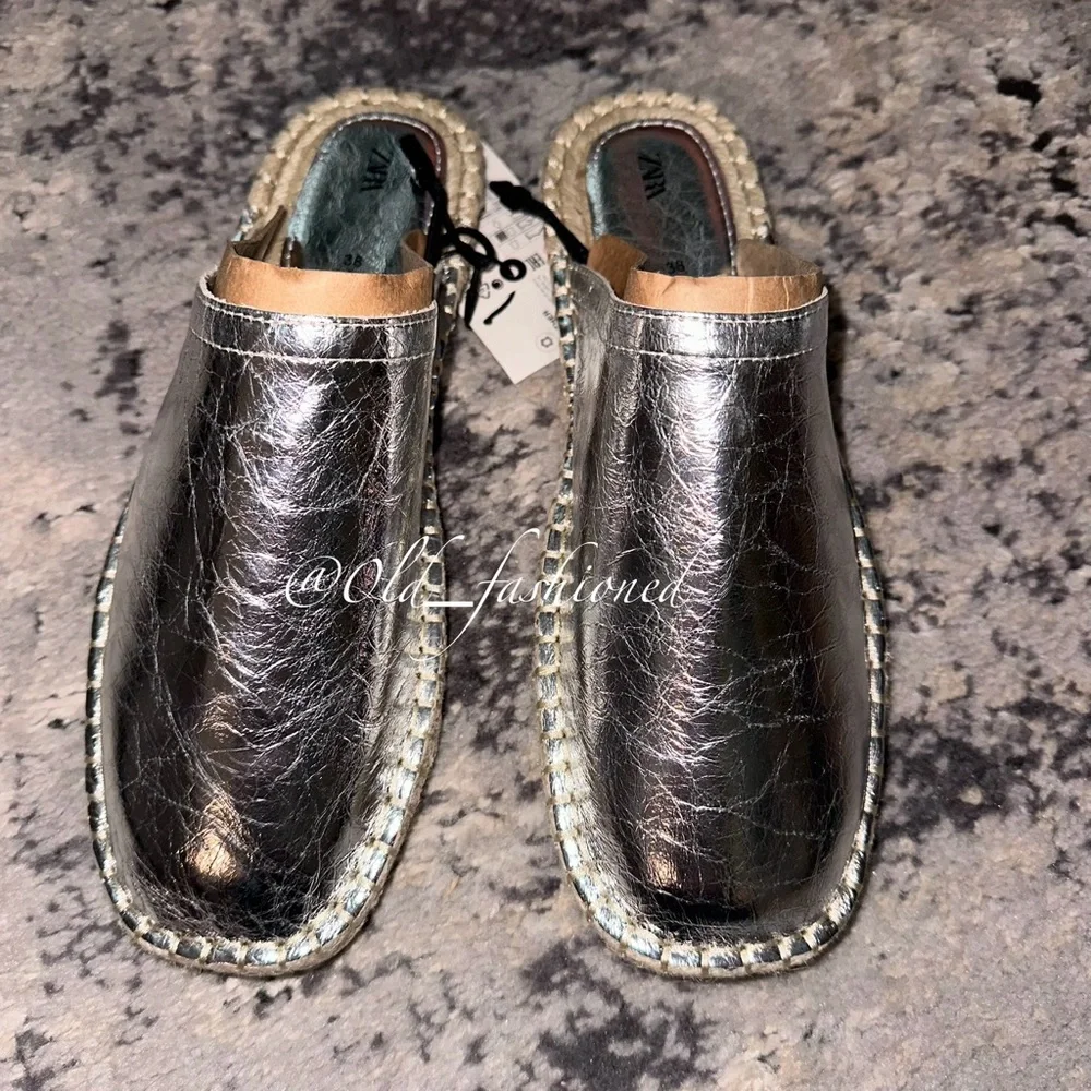 ZARA Leather Espadrilles